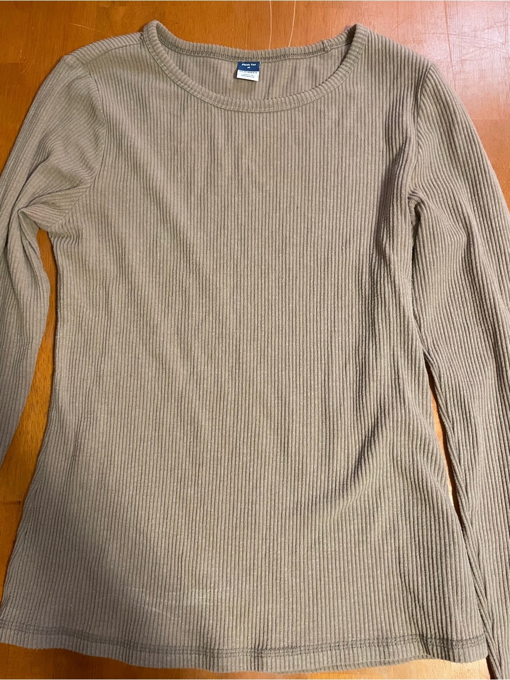 Old Navy Women’s Ribbed Long-Sleeve Top - Taupe